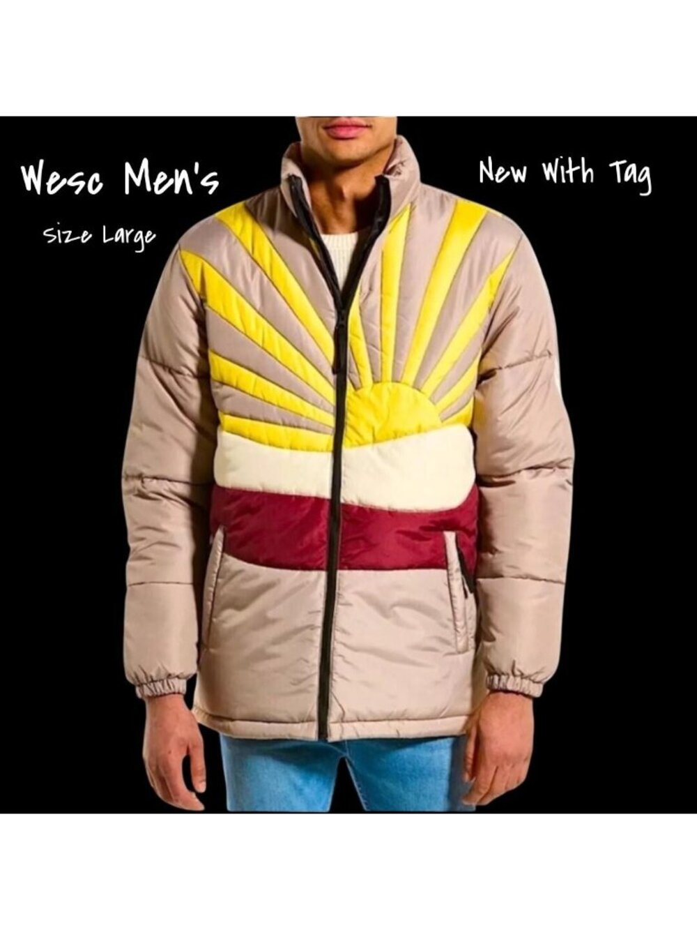 Men's Wesc Retro Puffer Jacket - Size Large, New with Tags